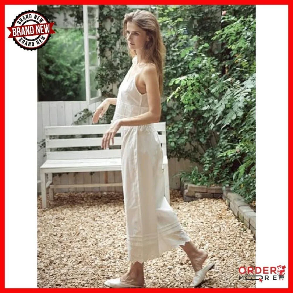 Cotton Pettipants with Pockets Horizontal Pleating Lace Trim Half Slip